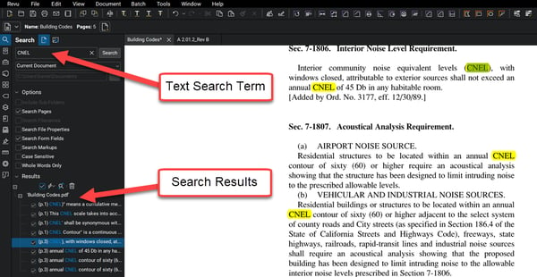Search-CNEL-term-text-Bluebeam-Revu-TAVCO