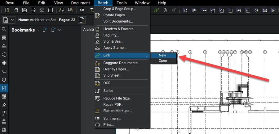 Create new batch hyperlink - Bluebeam Revu -eXtreme - TAVCO