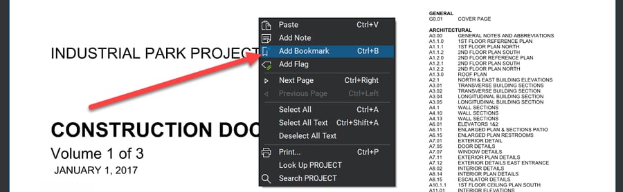 Right-click-for-Add-a-Bookmark-Bluebeam-Revu-TAVCO