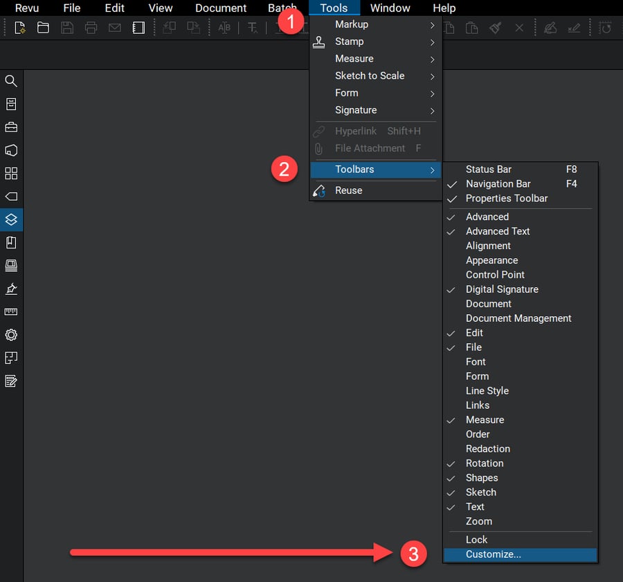 Customize-Toolbar-Bluebeam-Revu