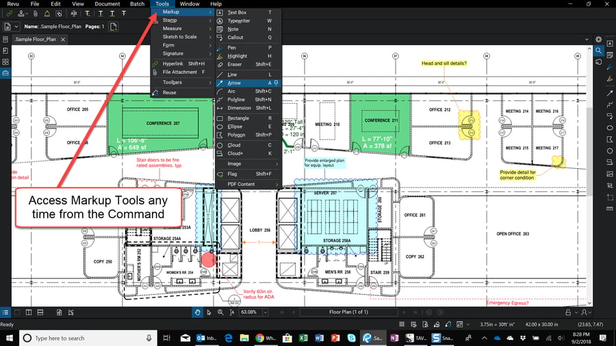 Markup Tools from Command Bar