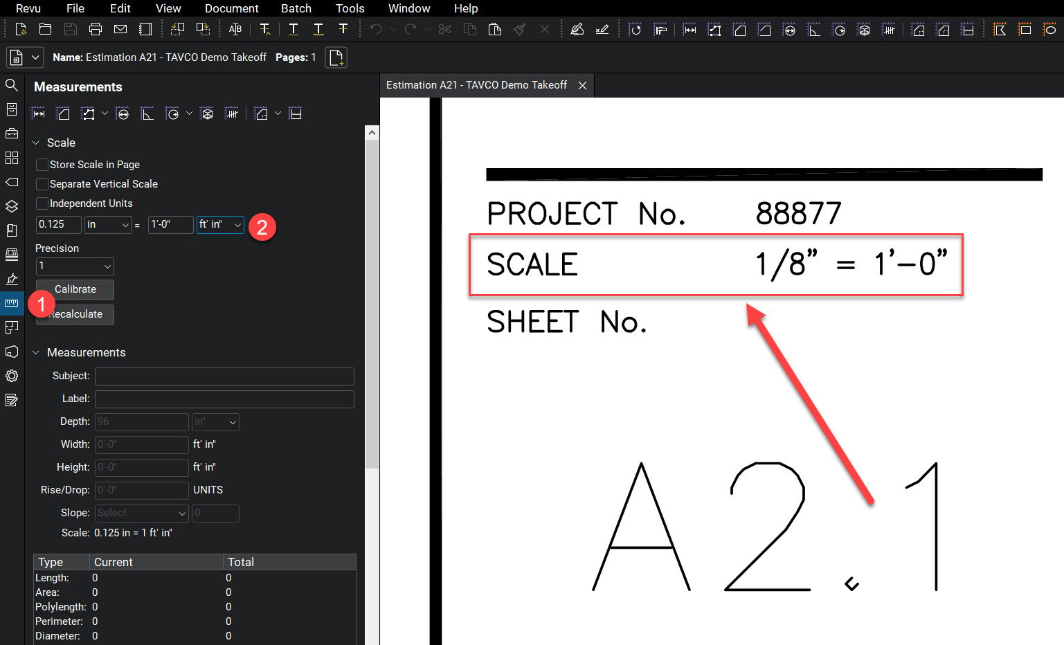 Set the scale of the page - Bluebeam - TAVCO