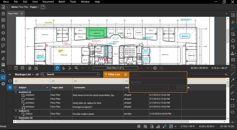 Revu-20_Markups-List