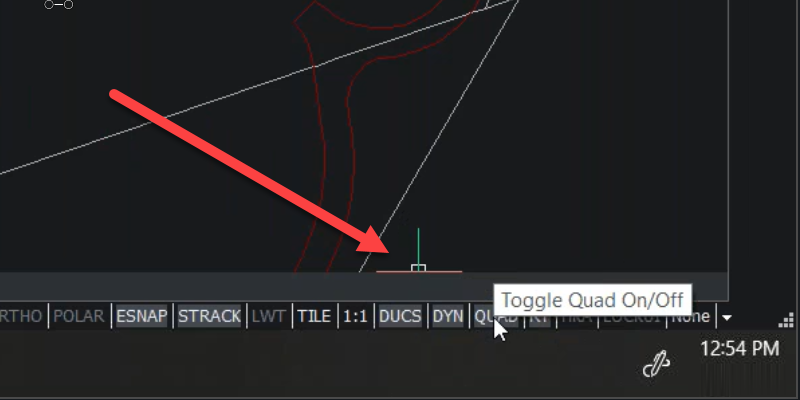 BricsCAD Toggle QUAD on and off