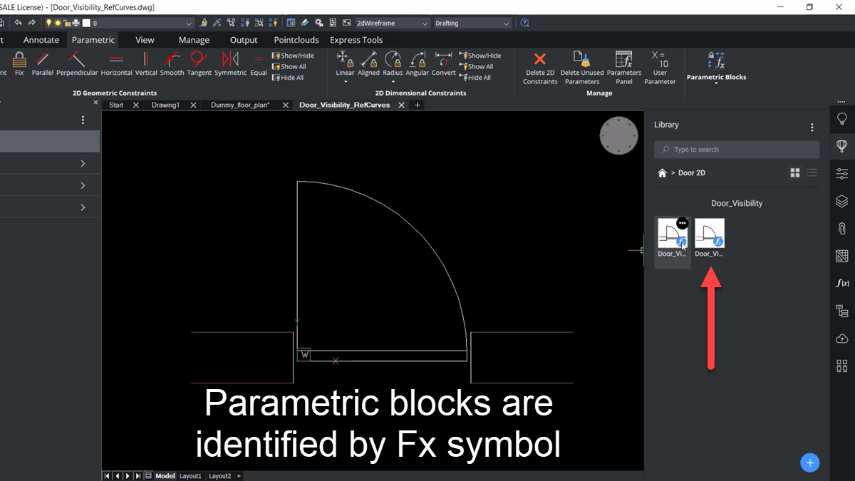 BricsCAD - Block Icon with Parametric FX Symbol - TAVCO