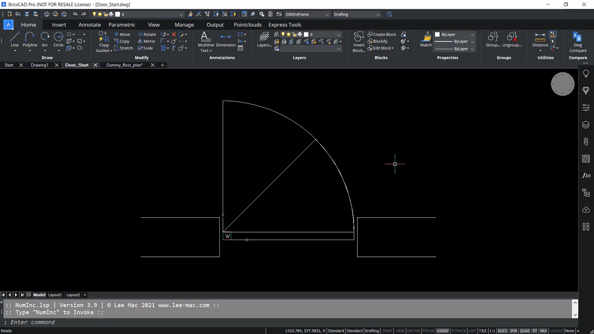 BricsCAD - Door Start DWG