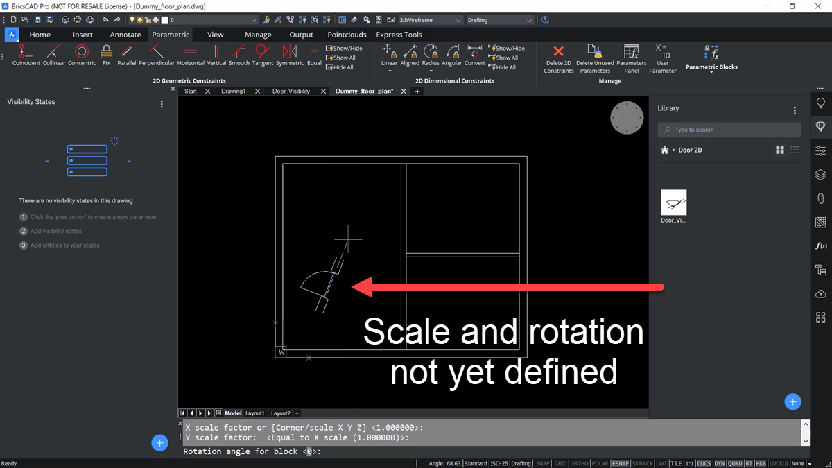 BricsCAD - Entering Scale and Rotation for Block -TAVCO