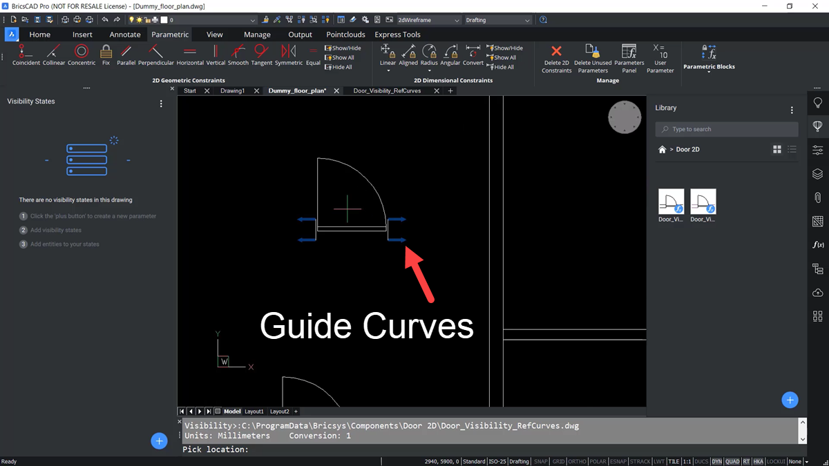 BricsCAD - Parametric Block with Guide Curves - TAVCO