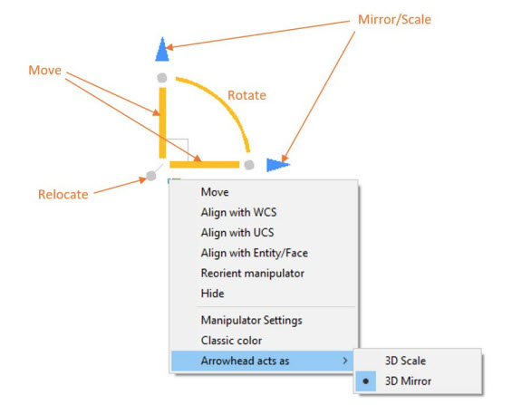 BricsCAD Manipulator Menu - Features
