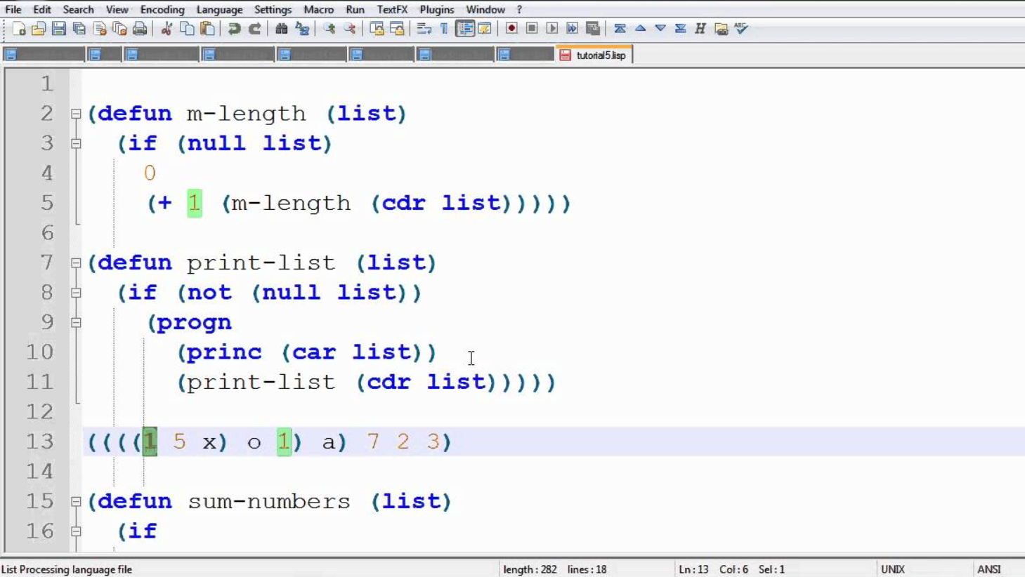 LISP Routine Sample
