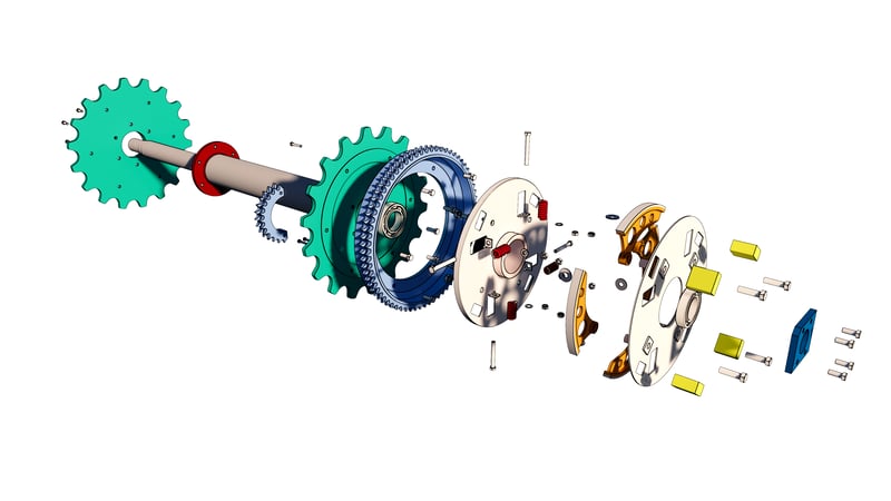 BricsCAD Mechanical - exploded view engine 2
