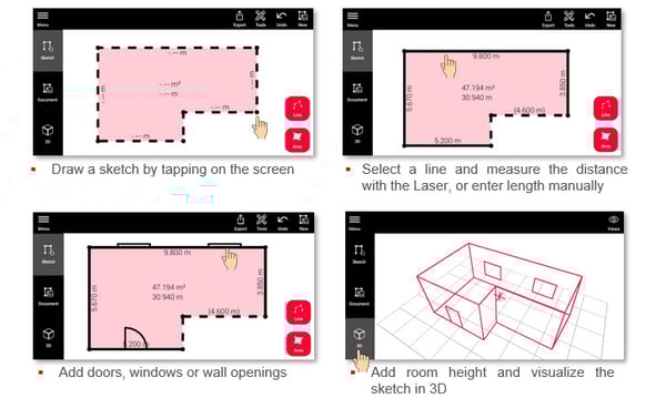 Draw a sketch on the Leica BLK3D - TAVCO