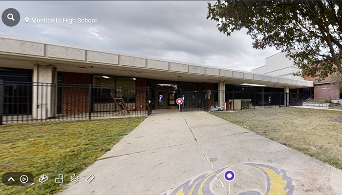 Monticello High School - Main Entrance - SCALED
