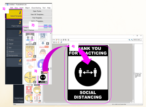 Canon PosterArtist - Step 1 - Select Template