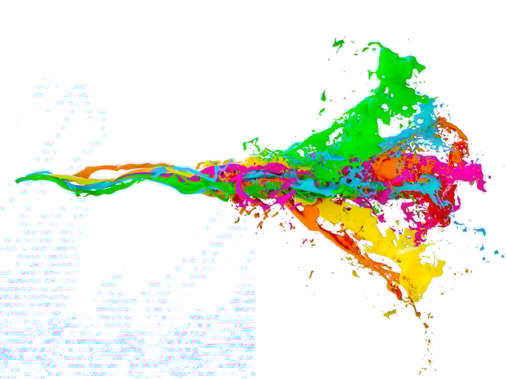 3d mix of colored paint Isolated over white