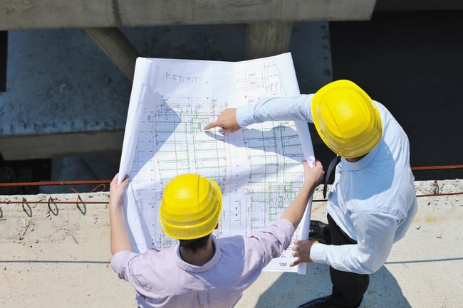 Team of architects people in group  on construciton site check documents and business workflow-1