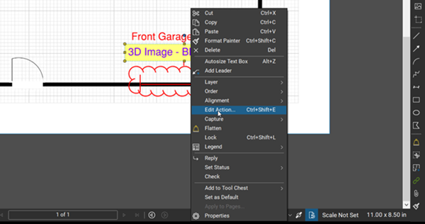 Choose Edit Action from Bluebeam Right Click Menu - TAVCO