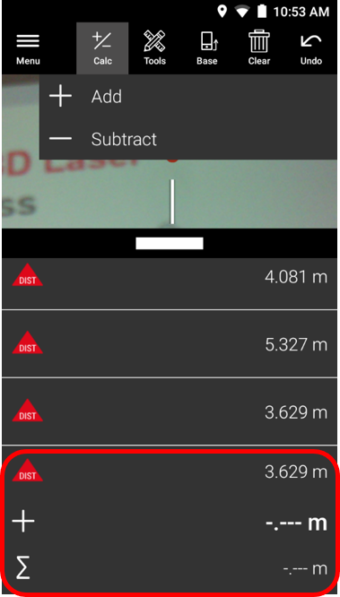 Add Subtract Measurement Values - Leica BLK3D