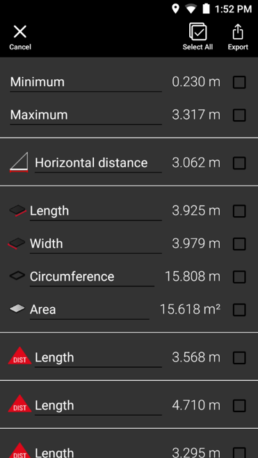 Export laser measurements - Leica BLK3D Imager