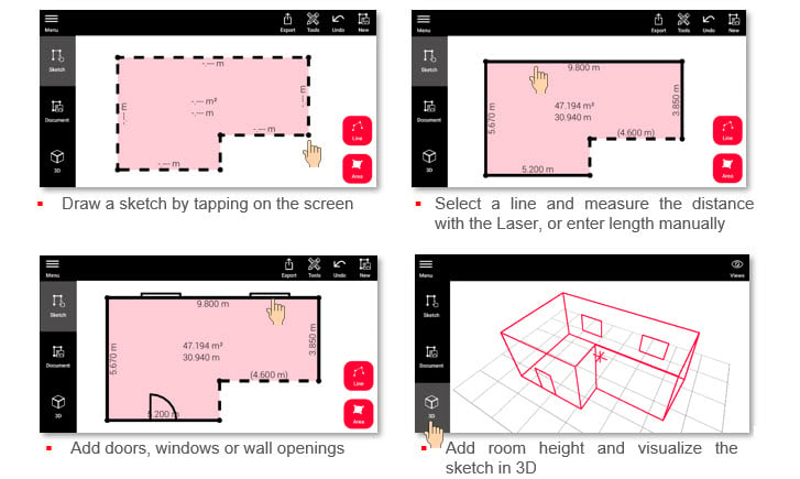 Draw a sketch on the Leica BLK3D - TAVCO